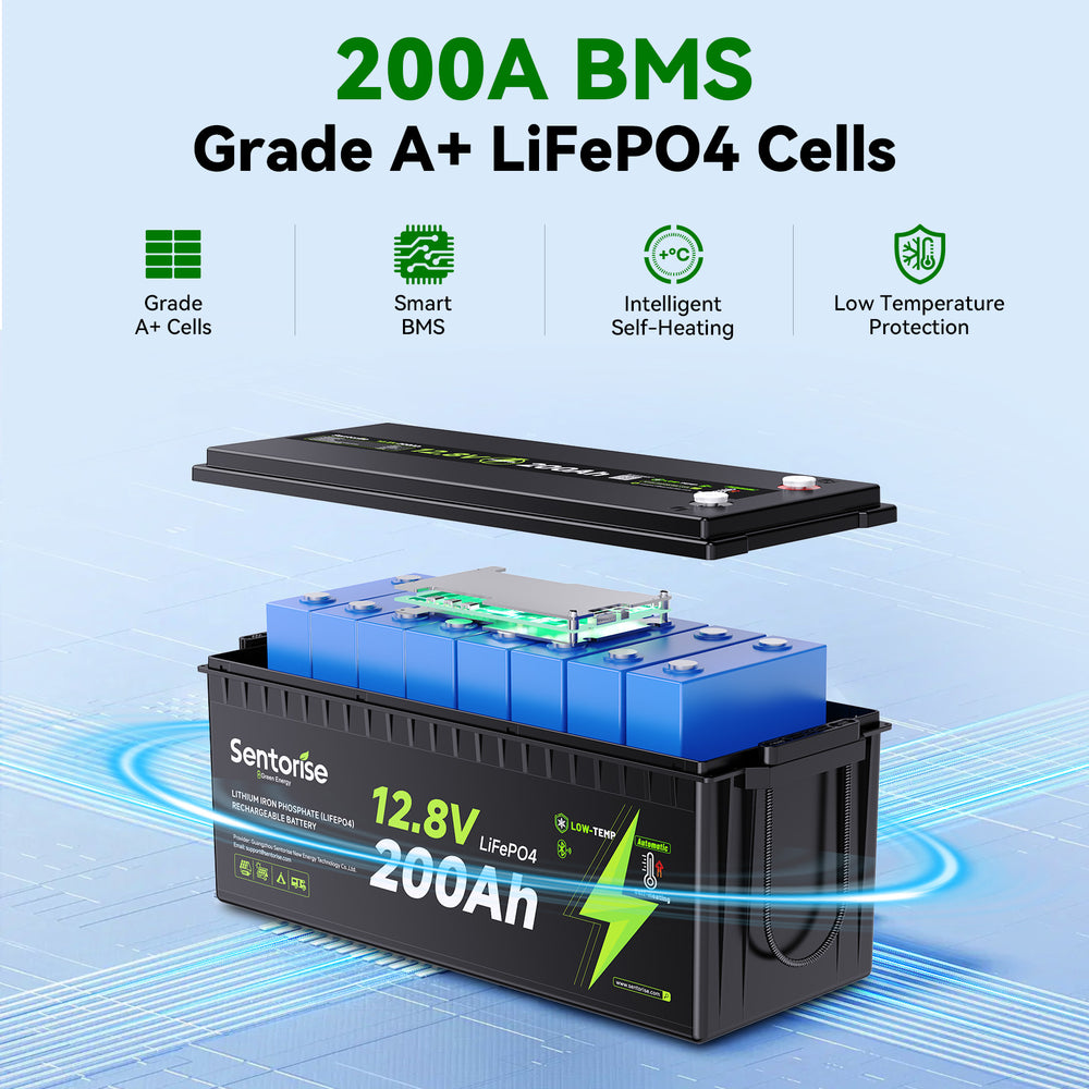 12V 200Ah LiFePO₄ Heated Battery - Extreme Cold Performance