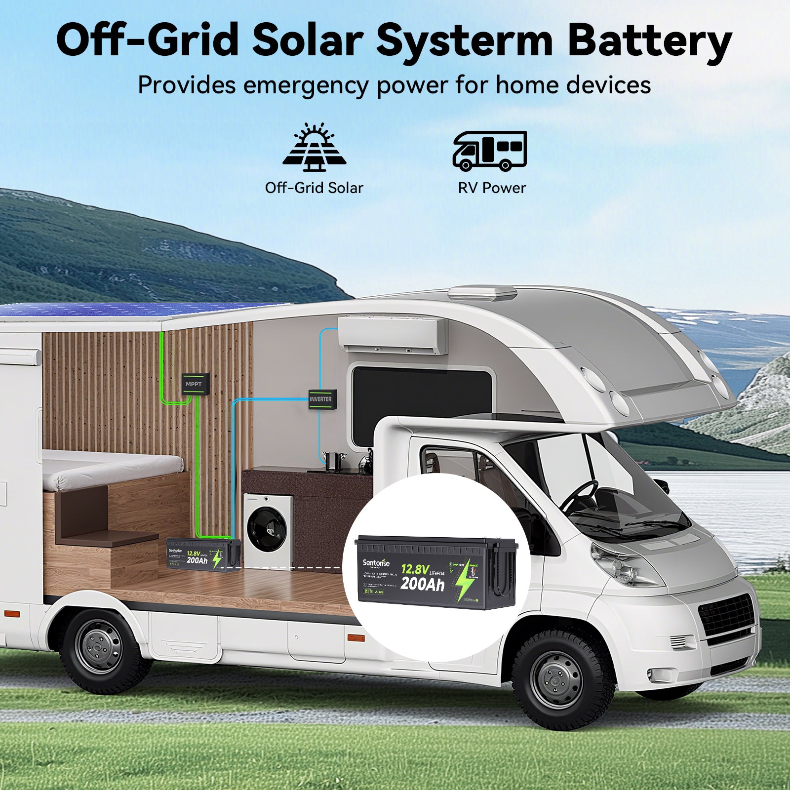 12V 200Ah LiFePO₄ Heated Battery - Extreme Cold Performance