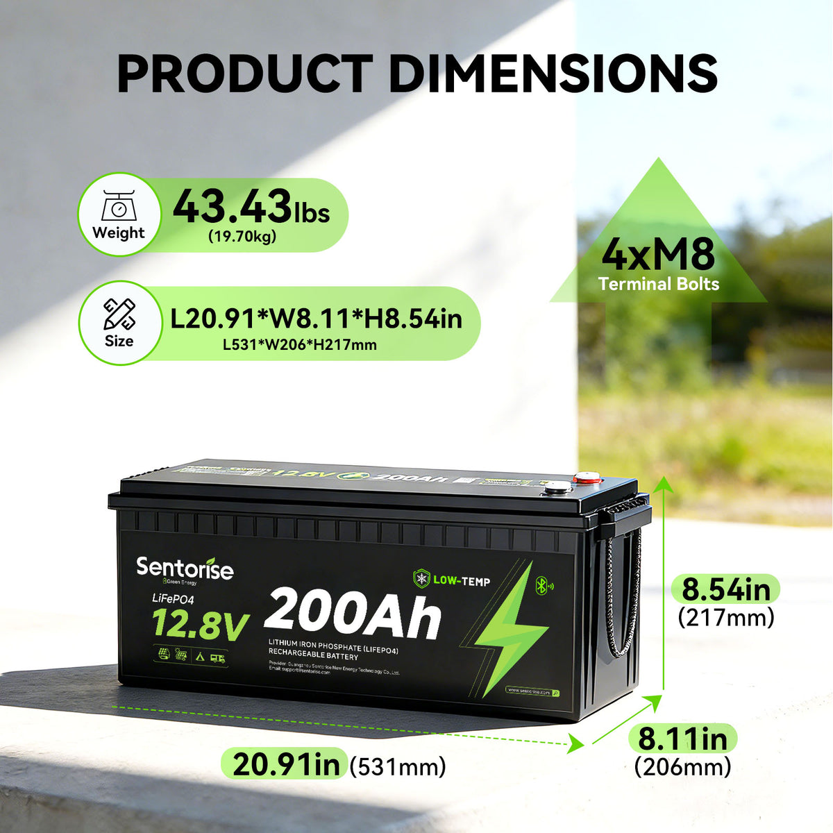 12V 200Ah Standard Bluetooth LiFePO4 Battery