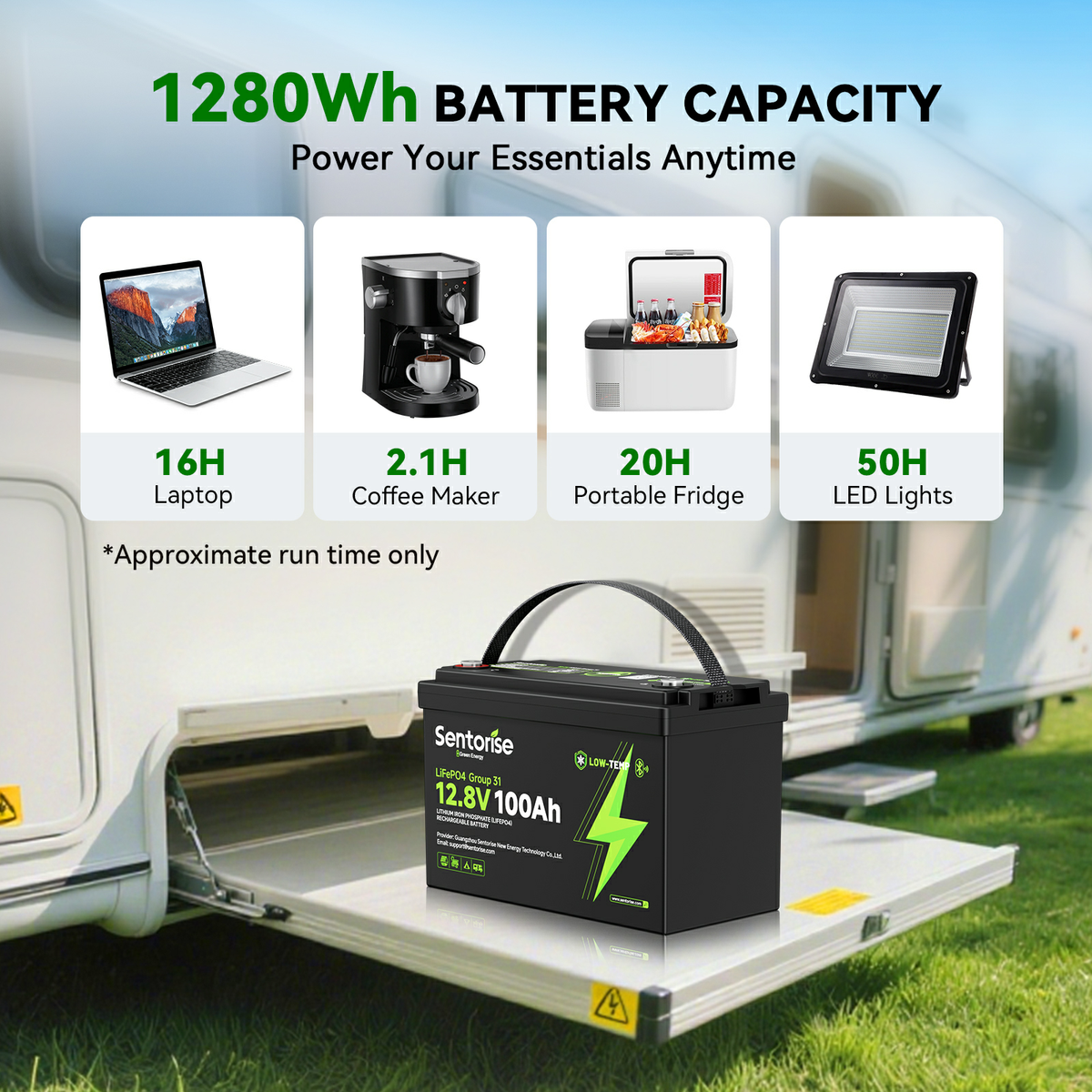 12V 100Ah Group 31 Bluetooth LiFePO4 Battery