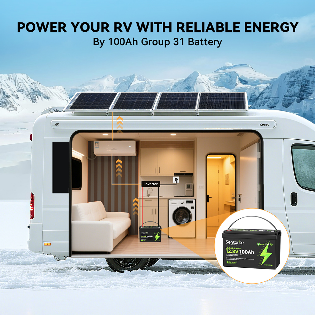 12V 100Ah Group 31 Bluetooth LiFePO4 Battery
