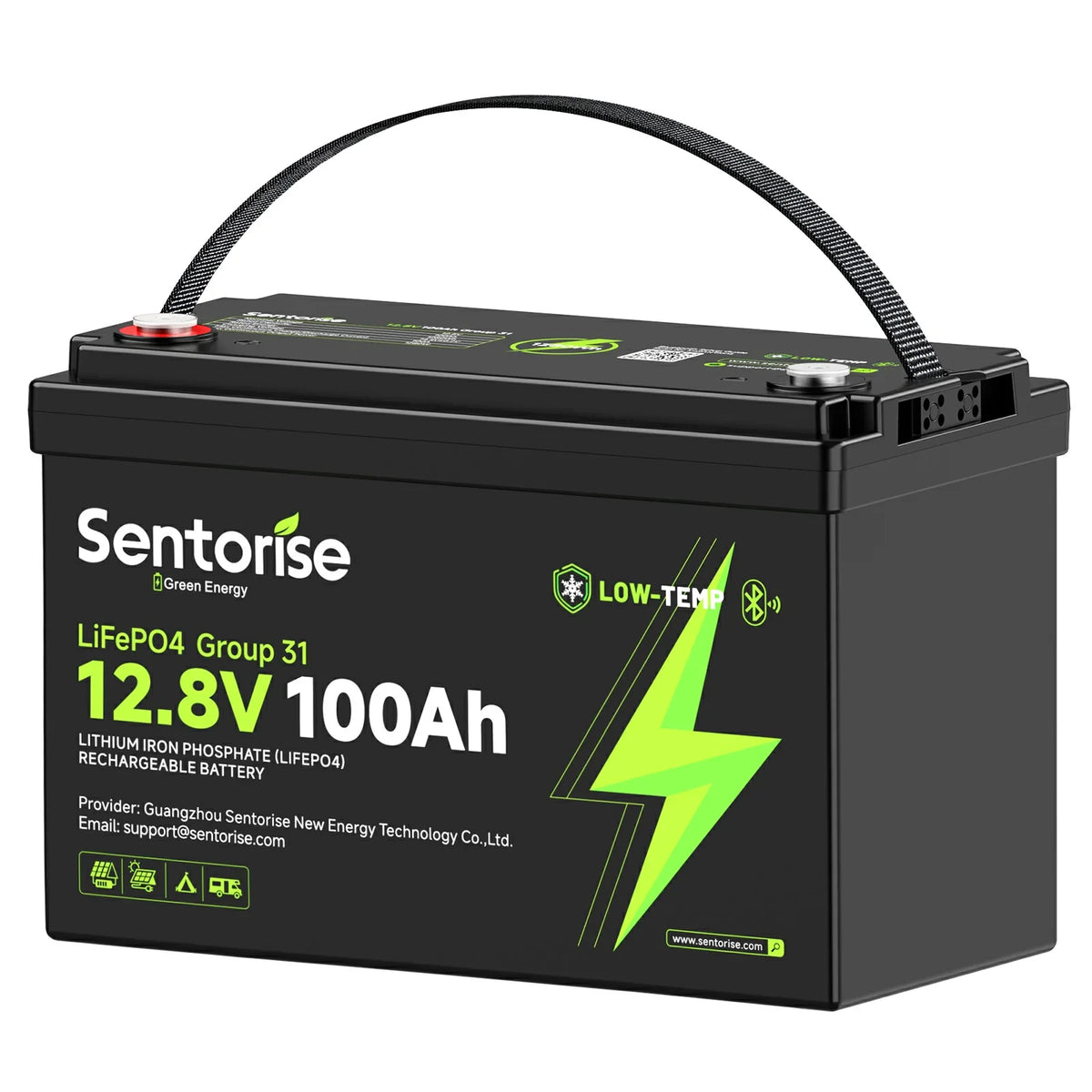 Sentorise 12V 100Ah Group 31 Bluetooth LiFePO4 Battery
