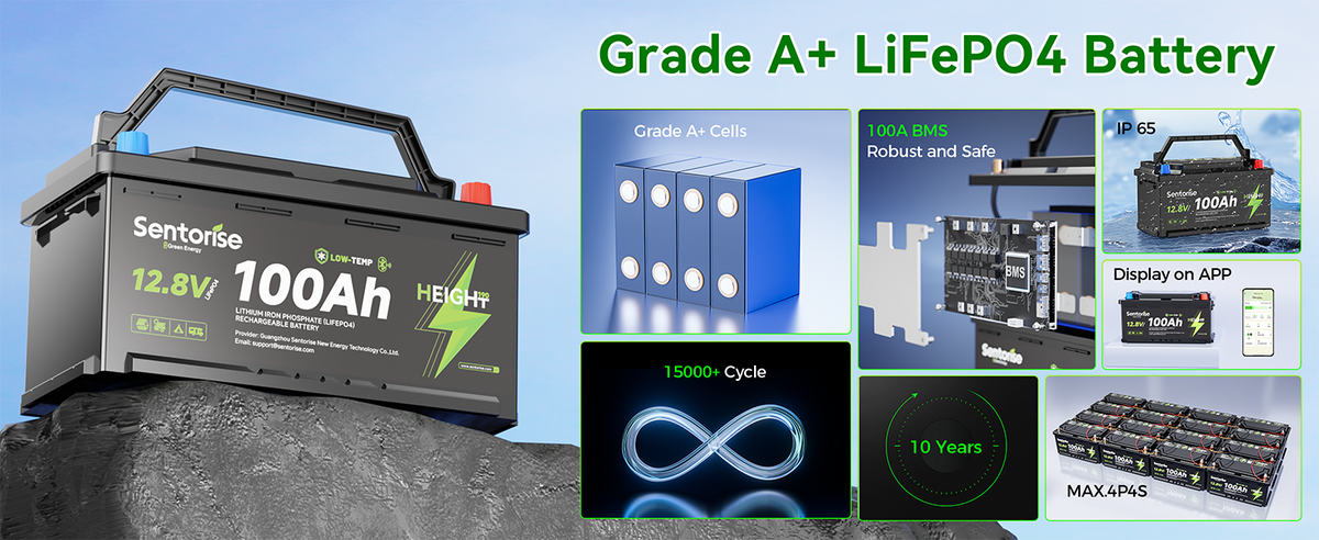 Sentorise 100Ah DIN battery feature overview
